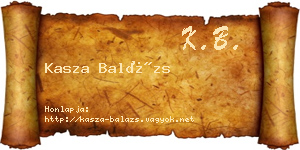Kasza Balázs névjegykártya